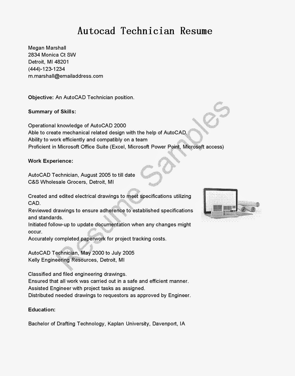 Drafting manager resume